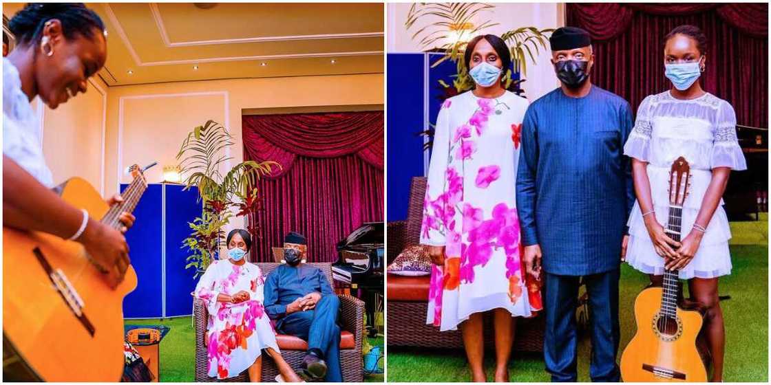 Young Lady Says She Played at Osinbajo's Birthday, Shares Rare Photos With the VP and Wife, Many React