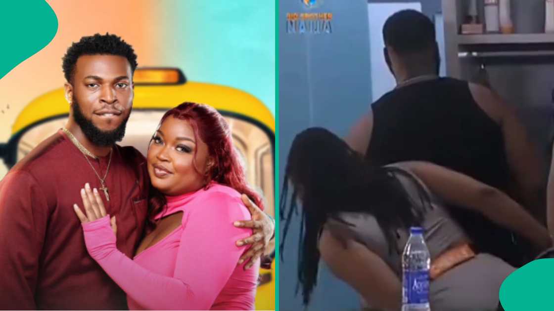  Zion and Chinwe get down in bathroom, other housemates nab them.