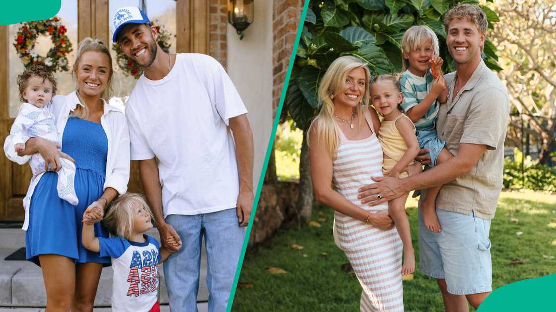 Derik and Sarah pose for pictures with their children Derik and Sarah pose for pictures with their children