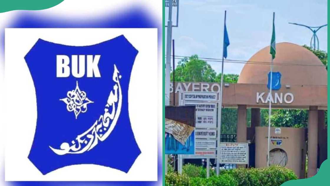 Bayero University, Kano official logo and main entrance