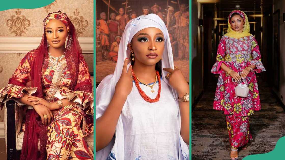 Rahama Sadau in elegant African attire