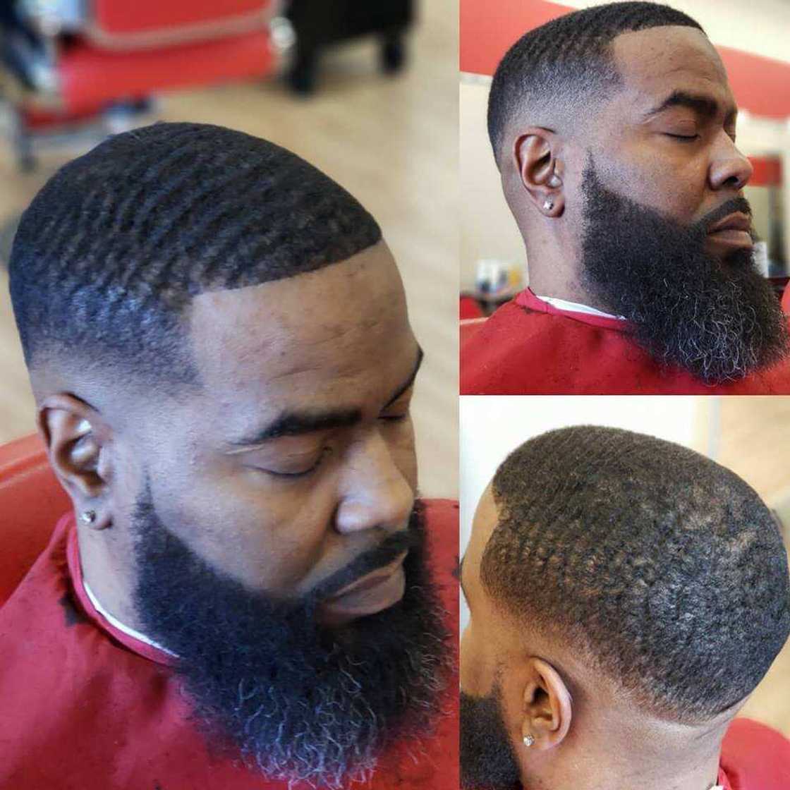 Stripe-shaped buzz cut with fade Stripe-shaped buzz cut with fade