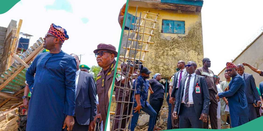 Ministan da tawagarsa sun ziyarci gidan gyaran halin da gefensa ya rushe Ministan da tawagarsa sun ziyarci gidan gyaran halin da gefensa ya rushe