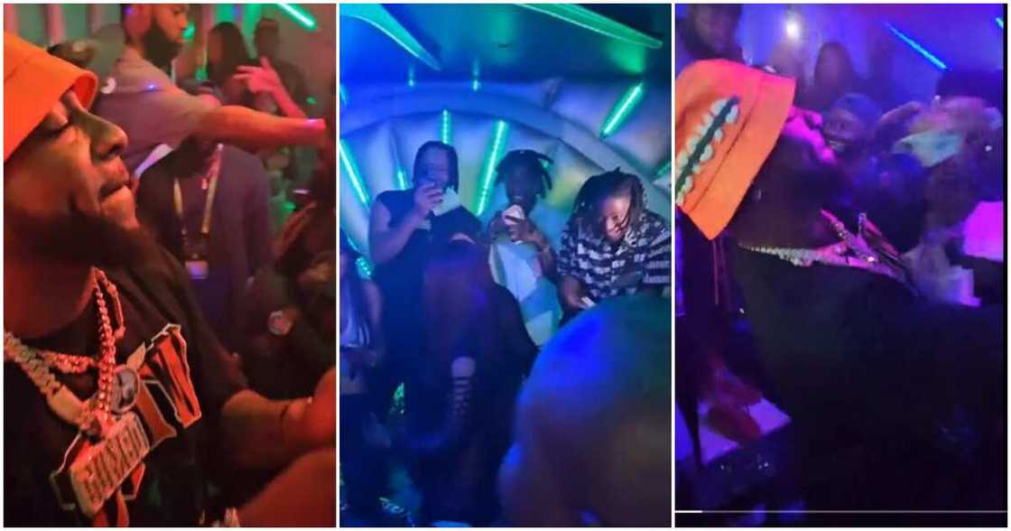 Video of Davido spraying money in the club