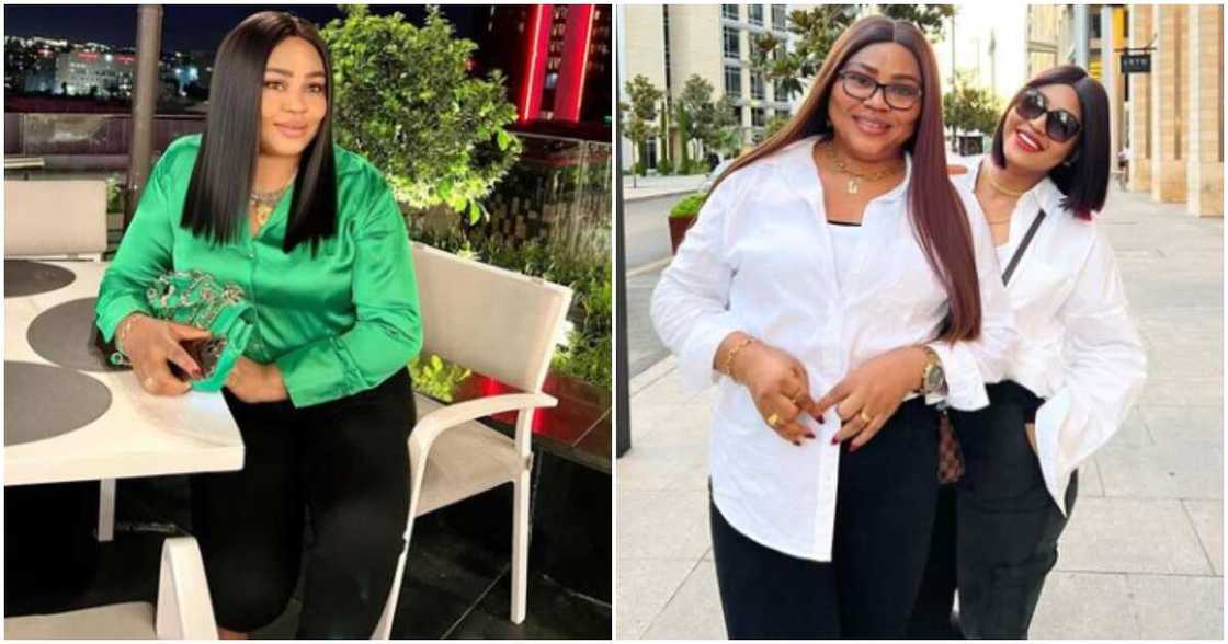 Actress Regina Daniels and her mum