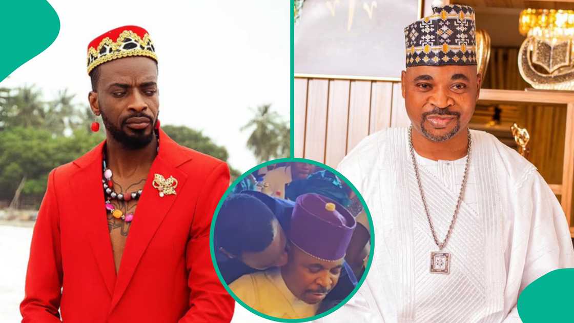Singer 9ice and MC Oluomo trend on social media as the NURTW president gave the singer bundles of cash at a public event.