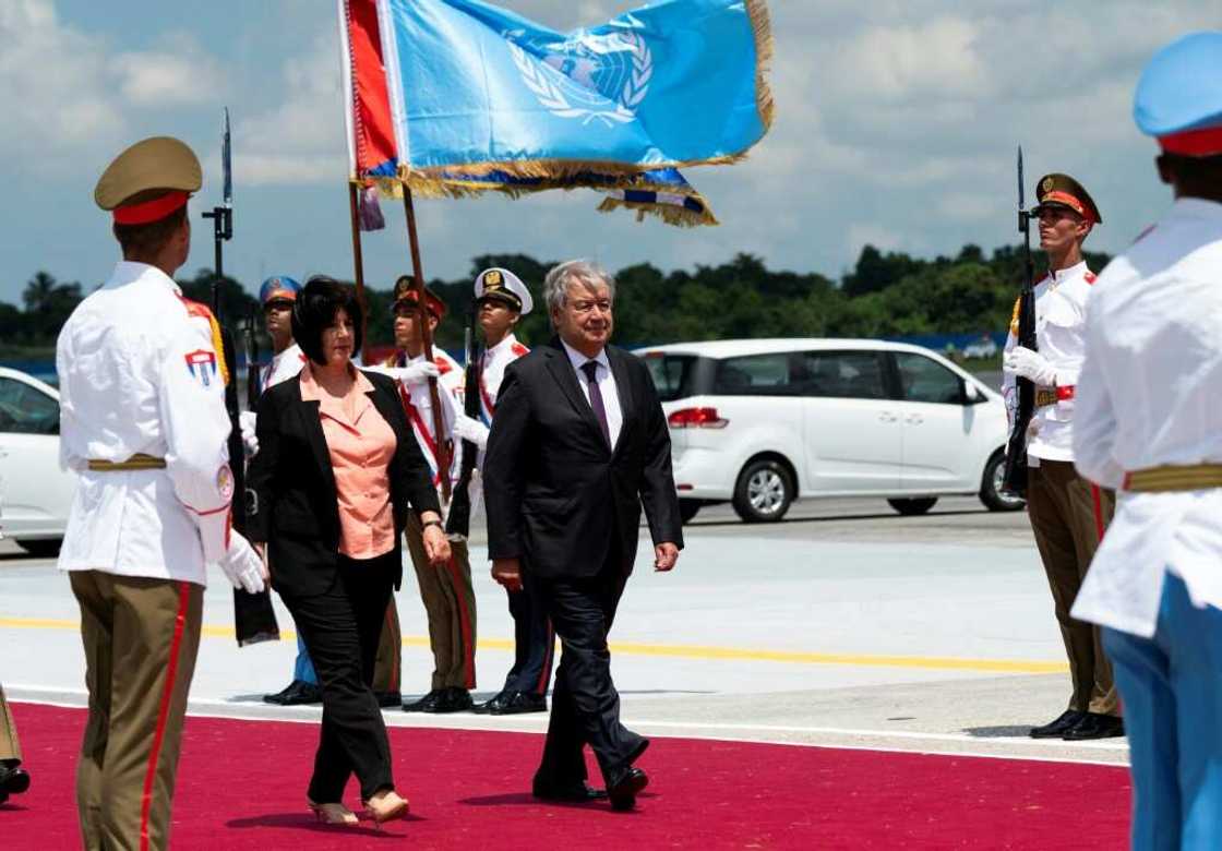 United Nations Secretary-General Antonio Guterres arrives in Cuba to participate in a summit of the G77+China group of more than 100 countries from Asia, Africa, and Latin America aiming to create a 'new economic world order' United Nations Secretary-General Antonio Guterres arrives in Cuba to participate in a summit of the G77+China group of more than 100 countries from Asia, Africa, and Latin America aiming to create a 'new economic world order'