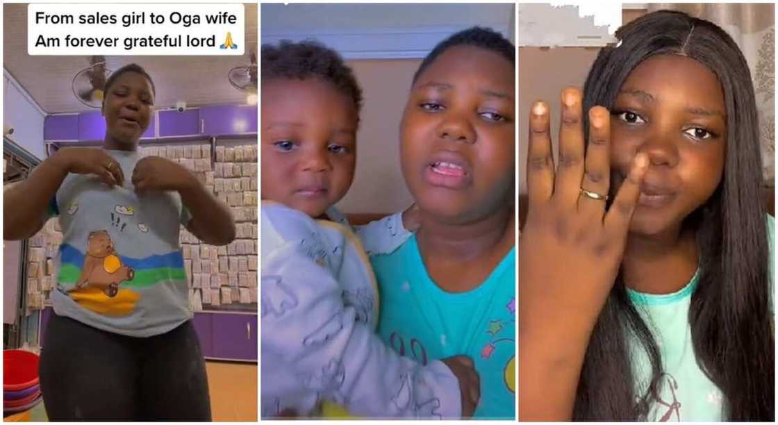 Oluoma Bernadine flaunts her baby and wedding ring. Oluoma Bernadine flaunts her baby and wedding ring.