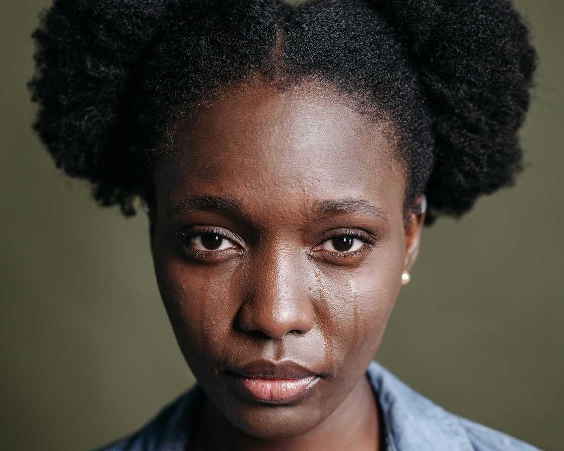 A woman crying A woman crying