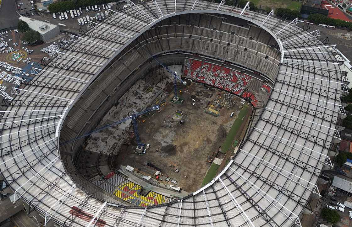 Aerial view of the Banorte Stadium. Aerial view of the Banorte Stadium.