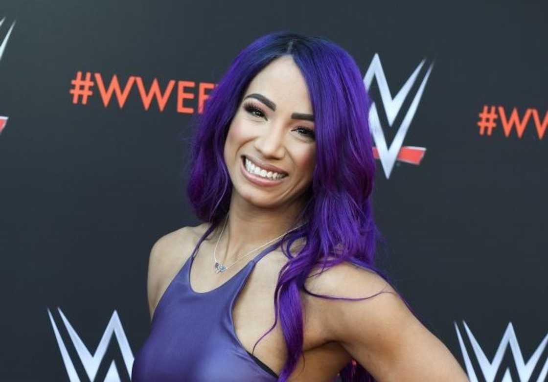 Wrestler Sasha Banks poses at the TV Academy Saban Media Center