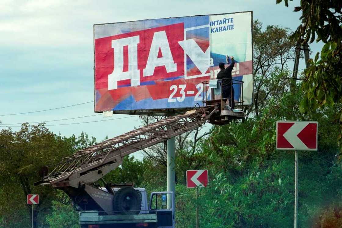 Kyiv and its allies have denounced the votes as a sham Kyiv and its allies have denounced the votes as a sham