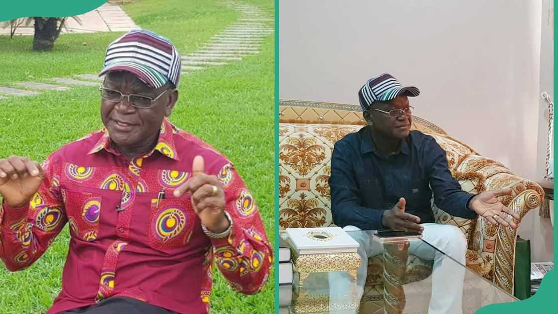 Samuel Ortom outside and in his living room