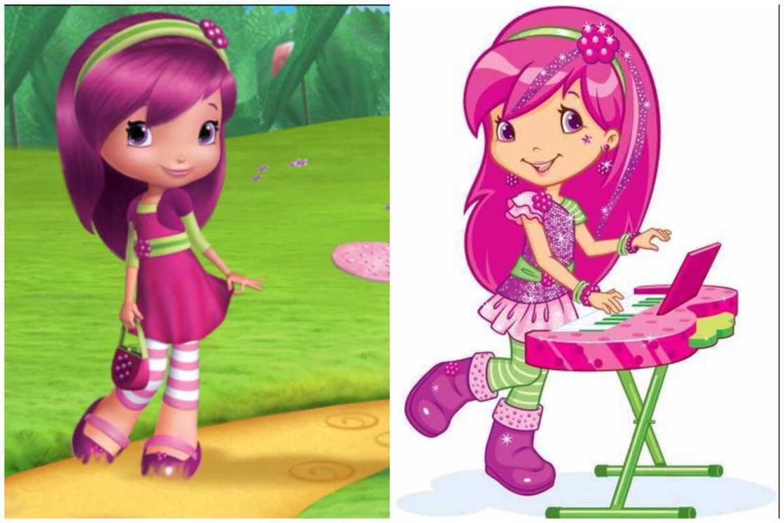 Pink hair cartoon characters