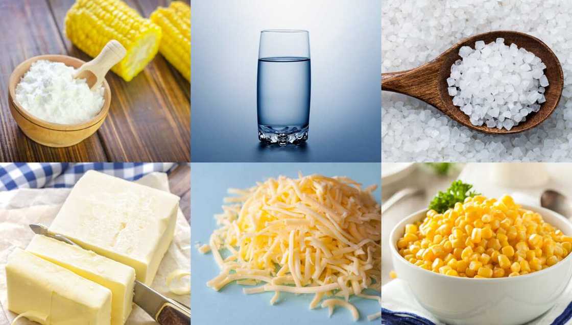 Ingredients for pap with cheese Ingredients for pap with cheese