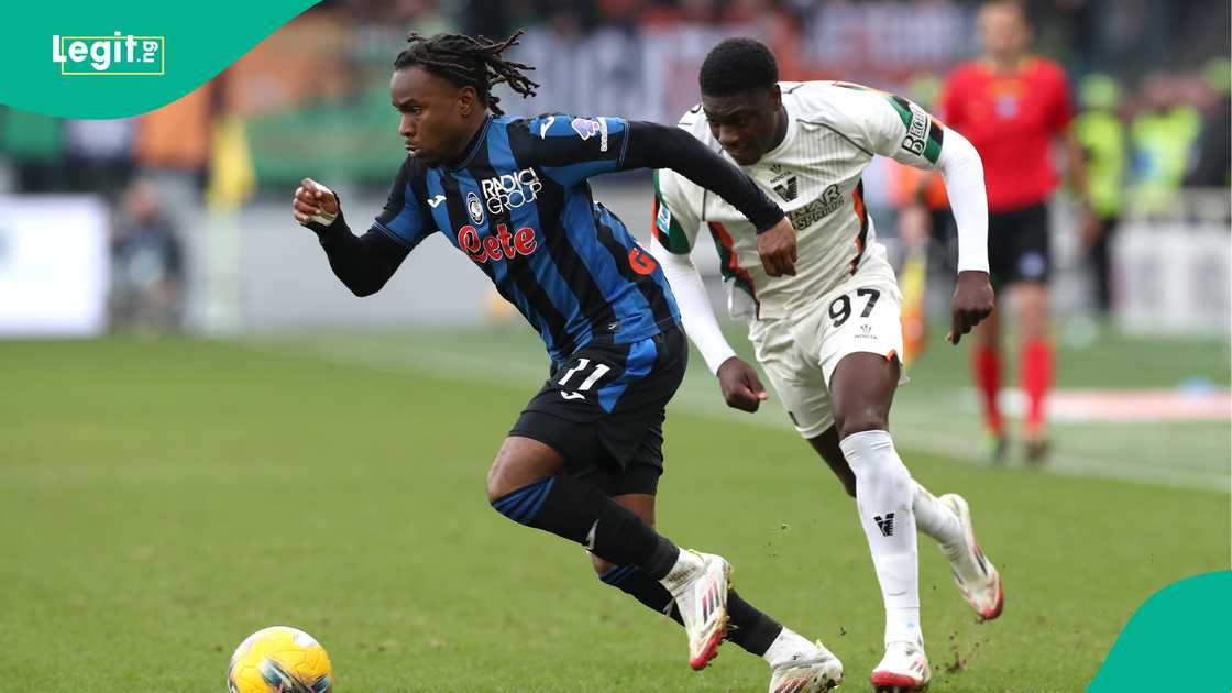 Ademola Lookman, Issa Doumbia, Atalanta, Venezia, Gewiss Stadium, Bergamo, Italy, Serie A. Ademola Lookman, Issa Doumbia, Atalanta, Venezia, Gewiss Stadium, Bergamo, Italy, Serie A.