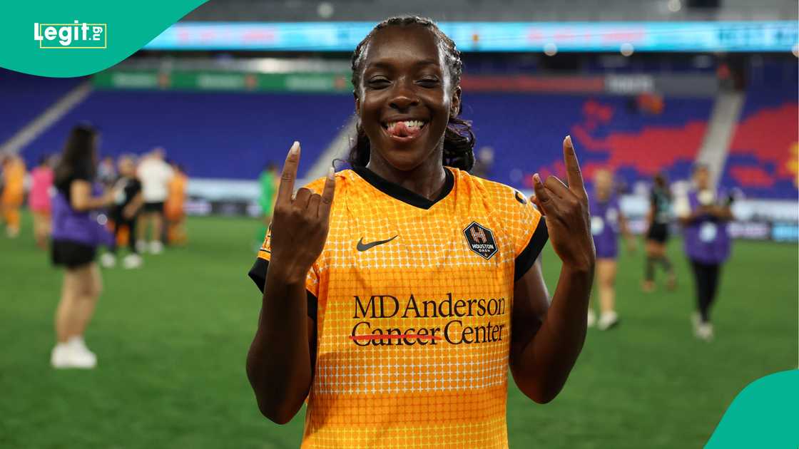 Michelle Alozie, Huston Dash, NJ NY Gotham FC, NWSL, USA. Michelle Alozie, Huston Dash, NJ NY Gotham FC, NWSL, USA.