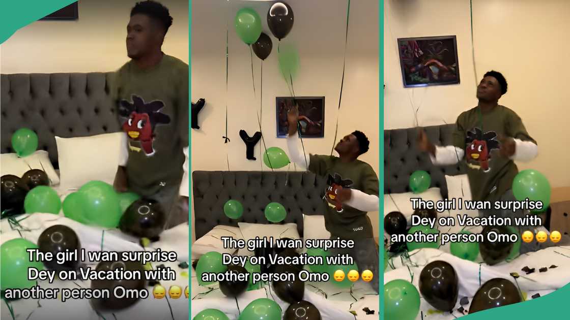 Mixed reactions as man finds out girlfriend went on vacation with another guy after planning surprise for her Mixed reactions as man finds out girlfriend went on vacation with another guy after planning surprise for her