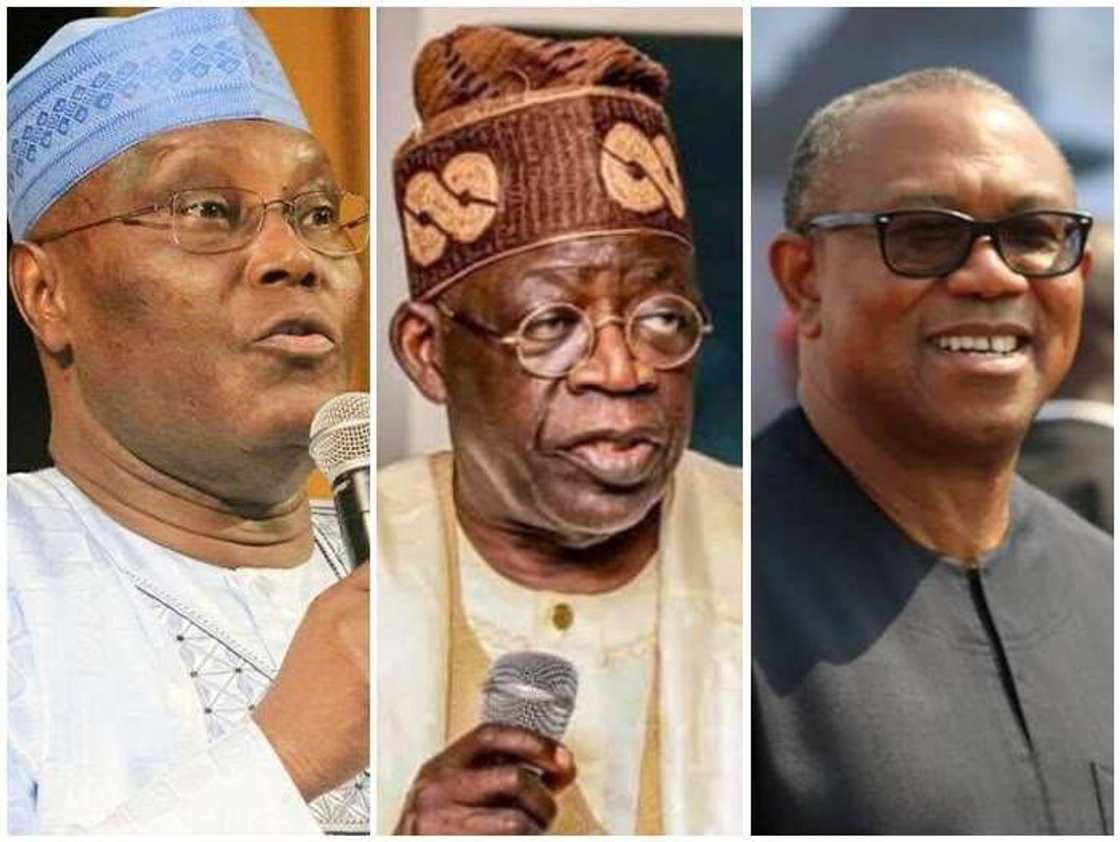 Bola Tinubu, Peter Obi, Atiku Abubakar, PDP, APC, Labour Party, 2023 presidential election