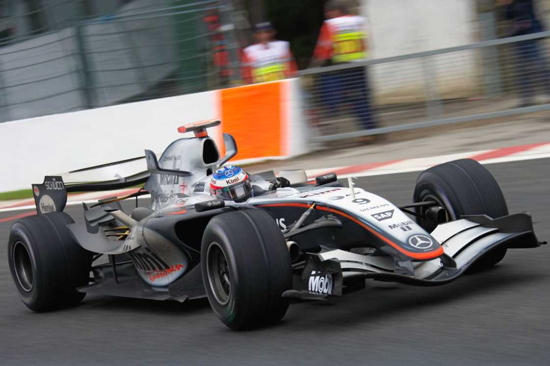 Kimi Räikkönen races in the McLaren MP4-20 Mercedes