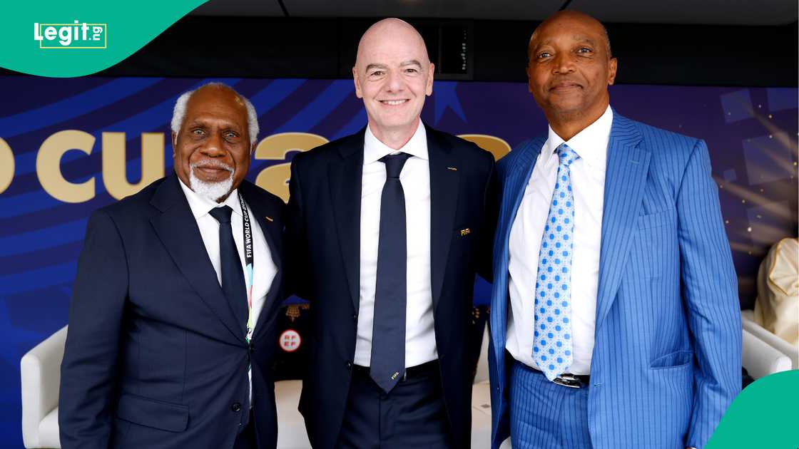 Lambert Maltock, Gianni Infantino, Patrice Motsepe, CAF, FIFA.