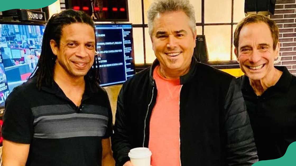 Charles Latibeaudiere with a colleague and a guest