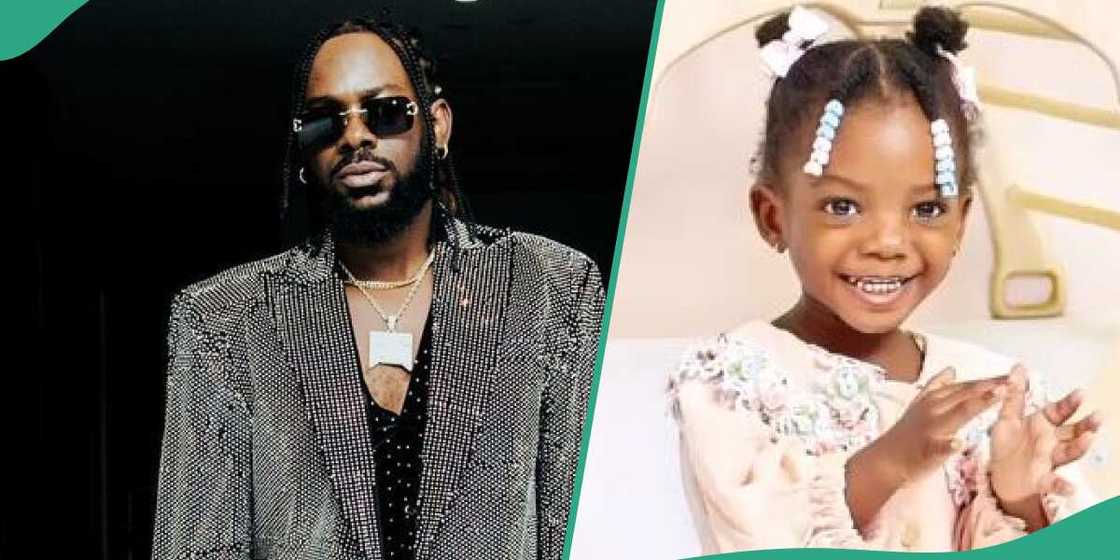 Adekunle Gold and daughter speaks Yoruba.