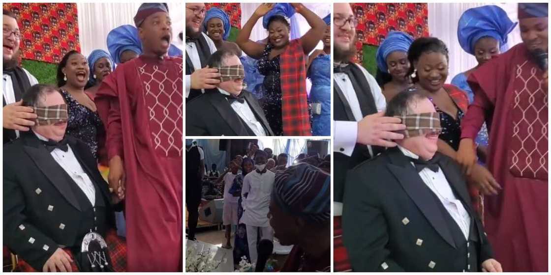 Reactions as Oyinbo groom picks Nigerian man as bride after failing to identify wife's hand in viral video Reactions as Oyinbo groom picks Nigerian man as bride after failing to identify wife's hand in viral video