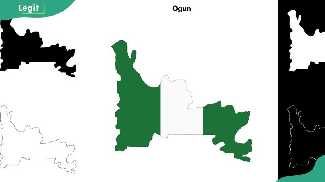 Ogun state outline map set