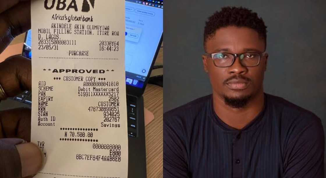 Photos of a Nigerian may who bought fuel for N70,500. Photos of a Nigerian may who bought fuel for N70,500.