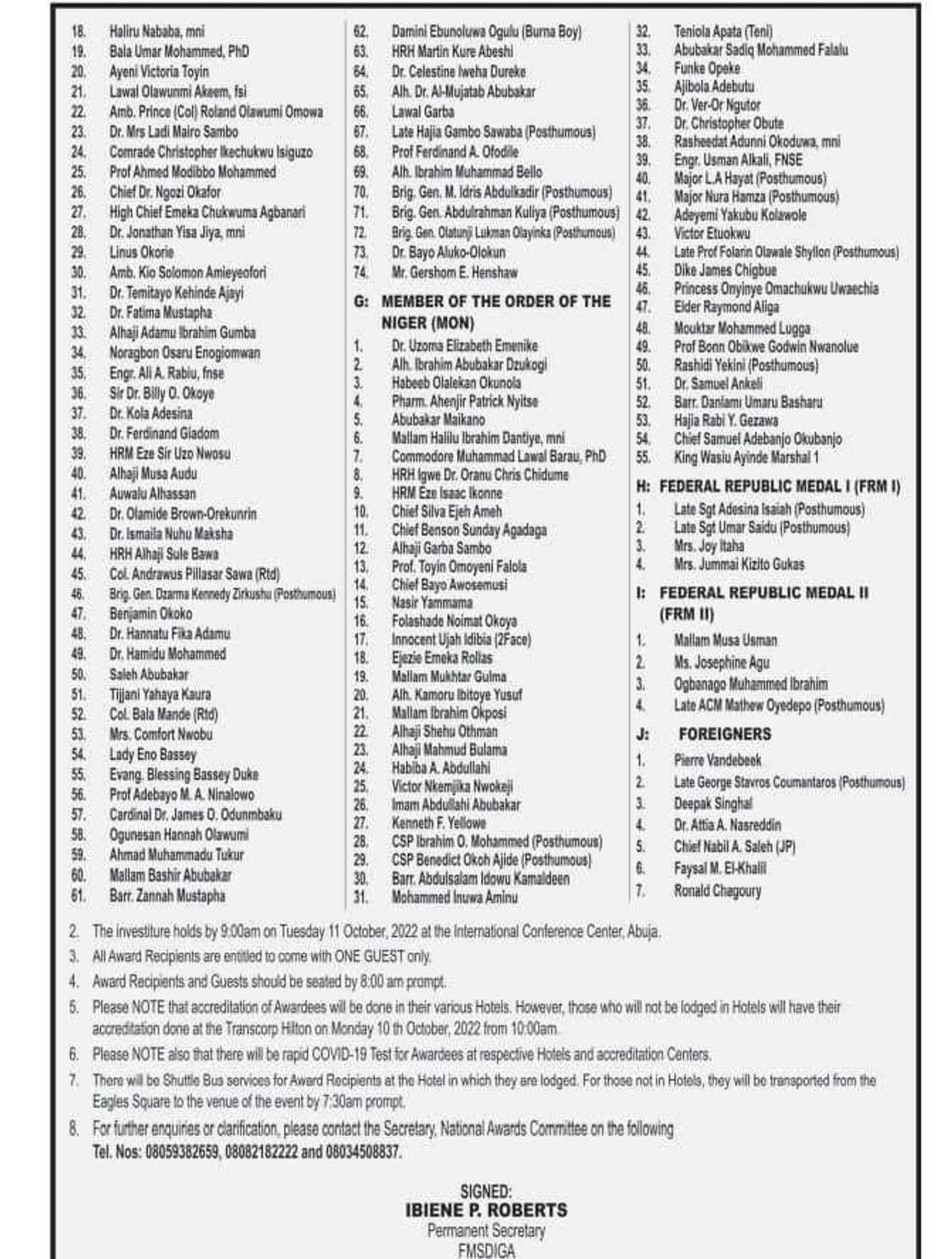 Lambobin yabon da Buhari ya bayar Lambobin yabon da Buhari ya bayar