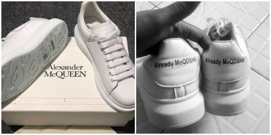 Man left speechless as he shares photos of shoes he got after paying for Alexander McQueen sneakers Man left speechless as he shares photos of shoes he got after paying for Alexander McQueen sneakers