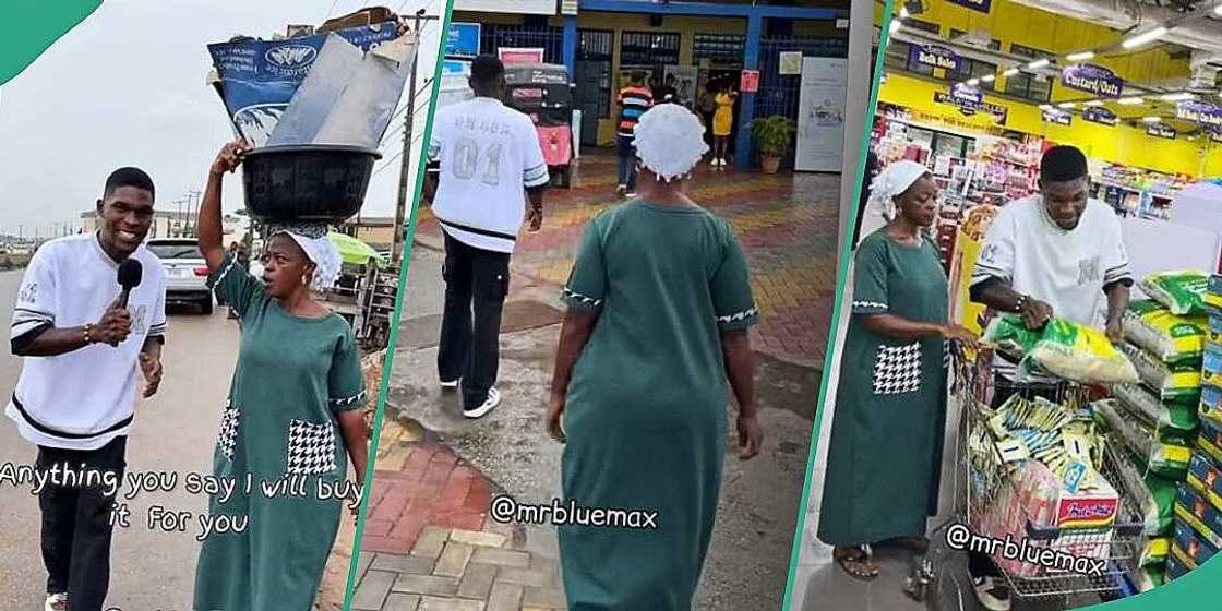 Man surprises fish seller Man surprises fish seller