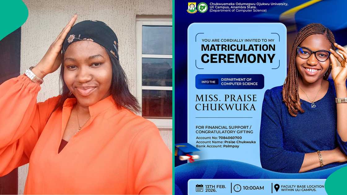 Nigerians drag first-year student over her viral matriculation flyer because of an information on it