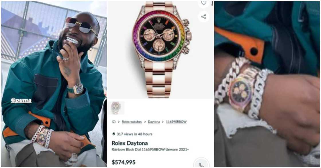 Davido rocks N259m Rolex wristwatch.