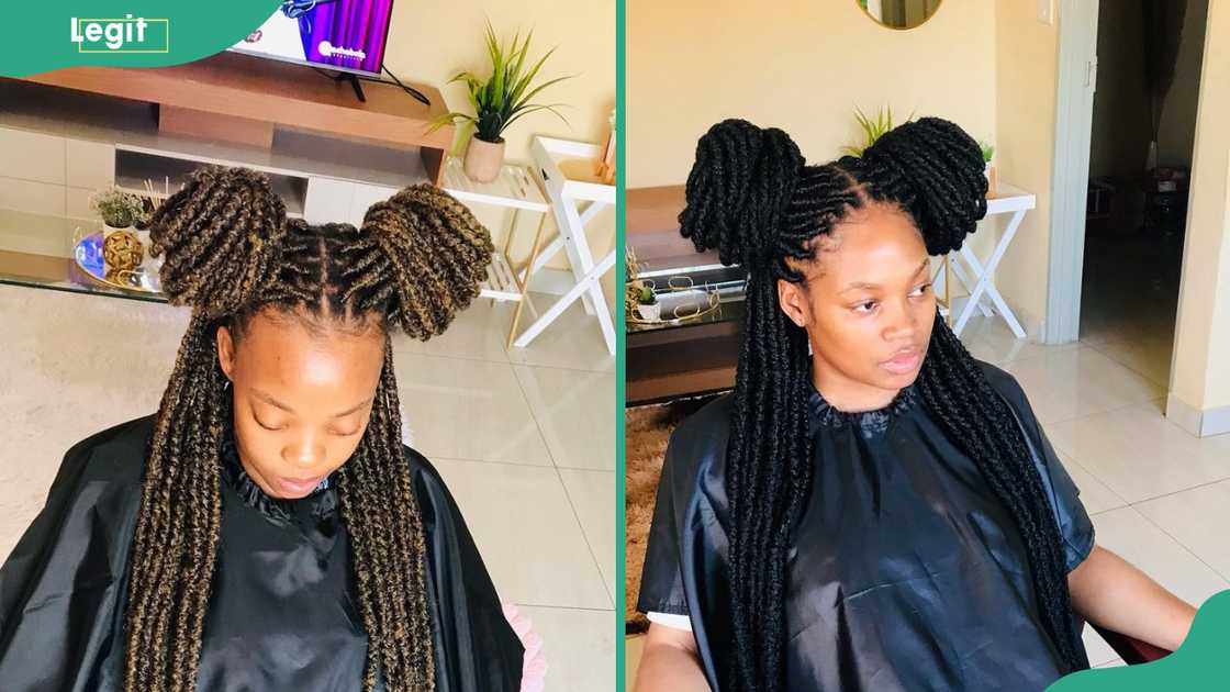 Styled double bun locs Styled double bun locs
