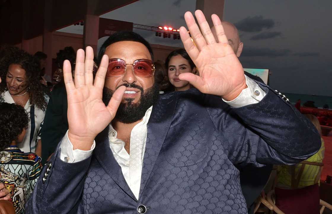 DJ Khaled waves at the Global Champions Arabians Tour Miami Beach