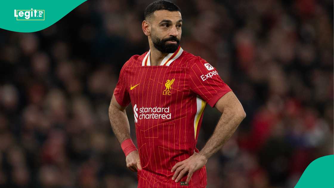 Mohamed Salah, Liverpool z Newcastle United, Anfield, Liverpool, England, Premier League. Mohamed Salah, Liverpool z Newcastle United, Anfield, Liverpool, England, Premier League.