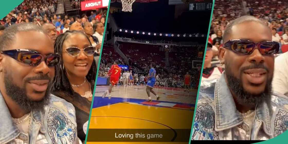 Clips of Adekunle Gold and Simi going on a date to watch a basketball match trend. Clips of Adekunle Gold and Simi going on a date to watch a basketball match trend.