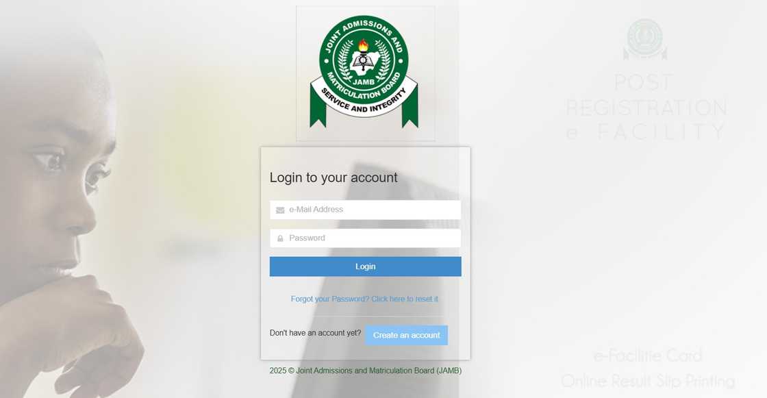The JAMB CAPS portal The JAMB CAPS portal