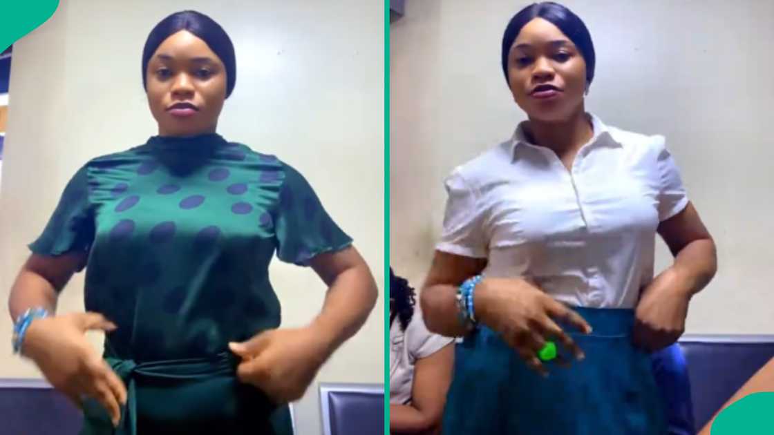 Lady sent home on her first day of work due to her skirt, video goes viral Lady sent home on her first day of work due to her skirt, video goes viral