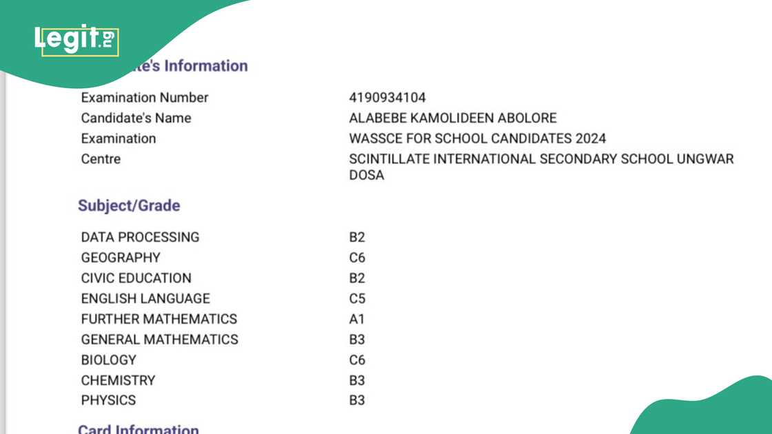 Last born's WAEC result surfaces online