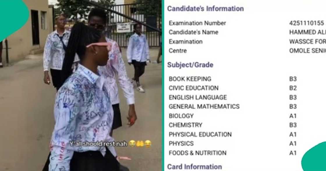 Nigerian female student gives thanks to God as she passes WAEC 2025. Nigerian female student gives thanks to God as she passes WAEC 2025.
