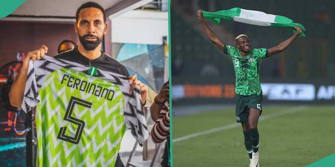 Rio Ferdinand shows support for Nigeria. Rio Ferdinand shows support for Nigeria.