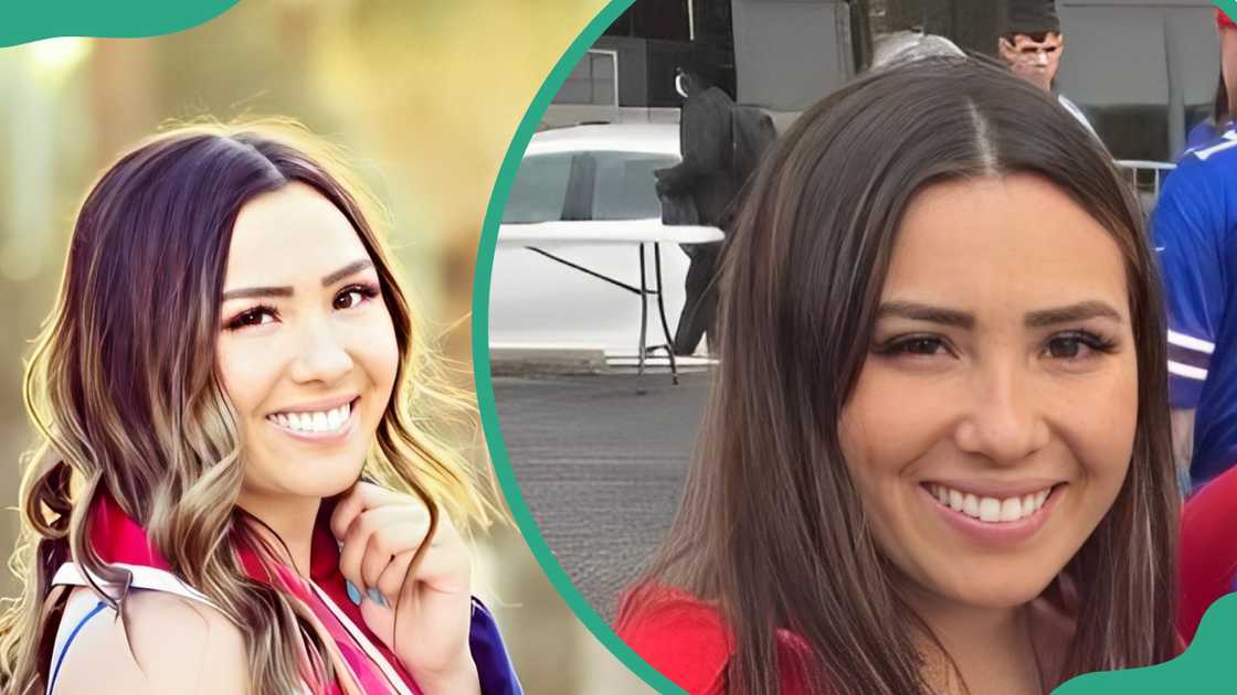 Makenna Allen posing for a photo on her graduation (L) and smiling in New Orleans, Louisiana (R)