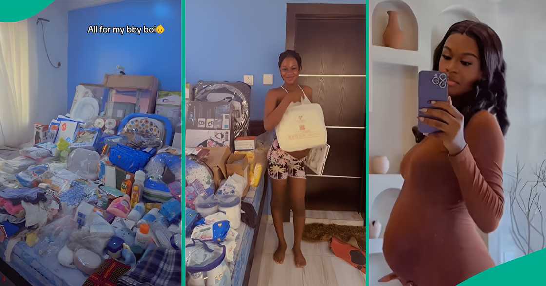 Pregnant woman shows baby things worth N1.8m in viral video Pregnant woman shows baby things worth N1.8m in viral video