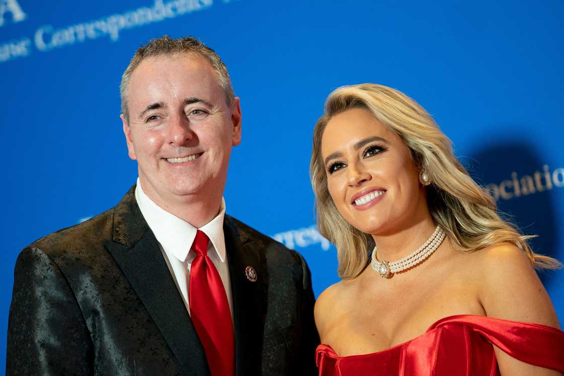 US Representative Brian Fitzpatrick and Jacqui Heinrich arrive for the White House Correspondents' Association dinner at the Washington Hilton in Washington, DC
