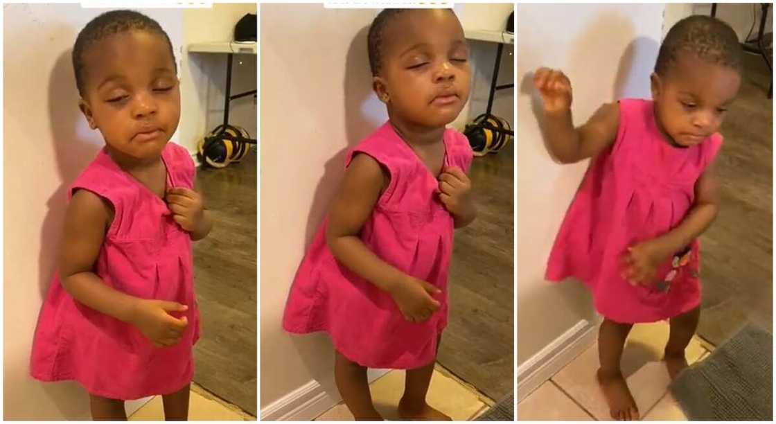 Photos of a little girl sleeping in standing position. Photos of a little girl sleeping in standing position.