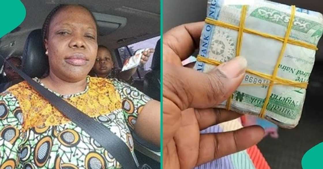 Woman thrown aback by the bundle of naira notes she found in her worker's bag. Woman thrown aback by the bundle of naira notes she found in her worker's bag.