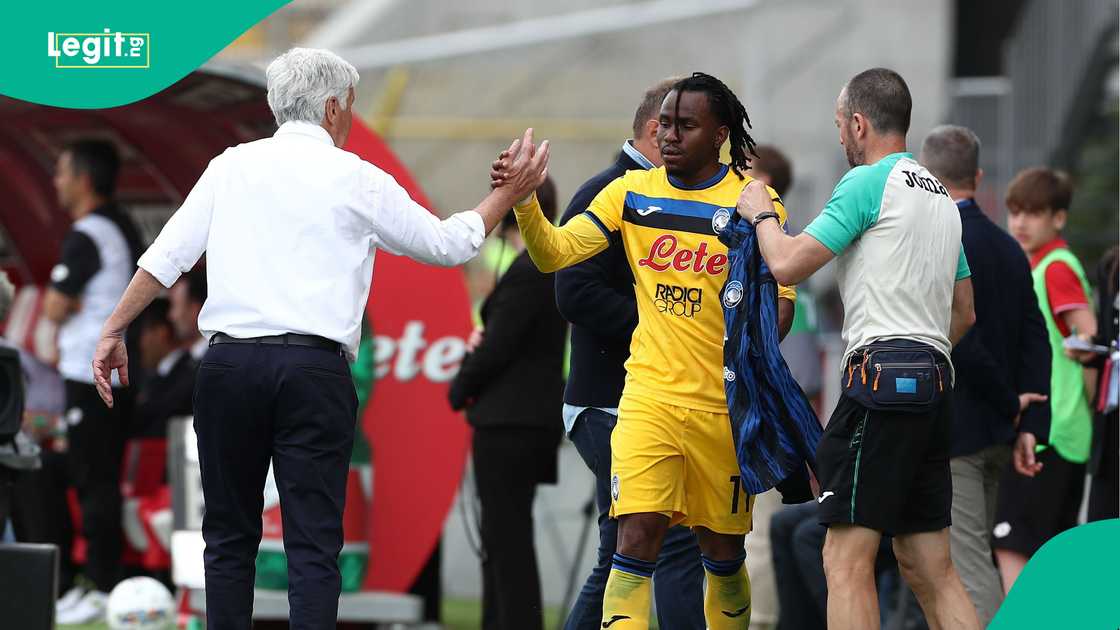 Gian Piero Gasperini, Ademola Lookman, Atalanta, AC Monza, U-Power Stadium Gian Piero Gasperini, Ademola Lookman, Atalanta, AC Monza, U-Power Stadium